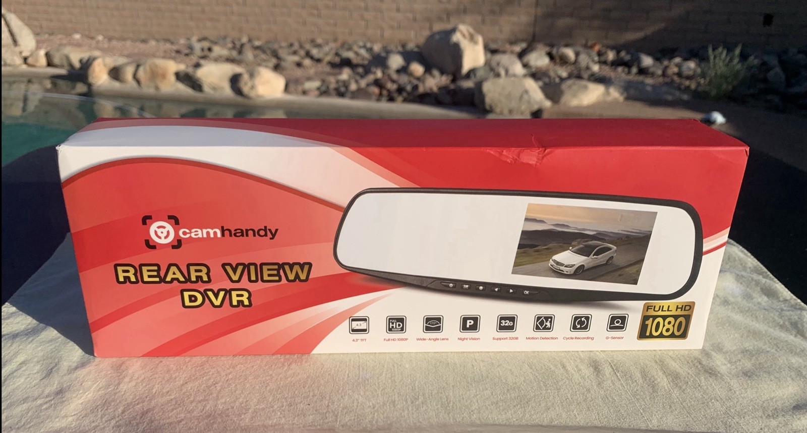 CAMHANDY Rear View Mirror DVR ~ Full HD 1080P, 4.3″ display, Camera / Recorder