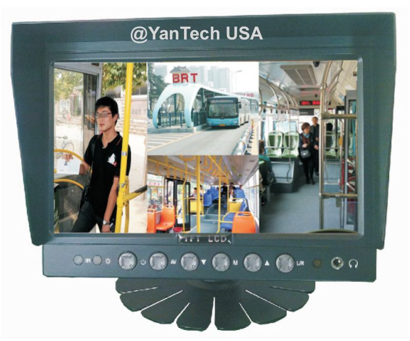 7″ QUAD REAR VIEW BACKUP CAMERA SYSTEM + 3 CCD 700TVL INFRARED CAMERAS + CABLES
