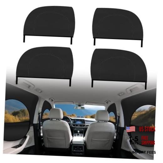4PCS Front/Rear Car Window Shades for Side Window with Zipper,Breathable Mesh