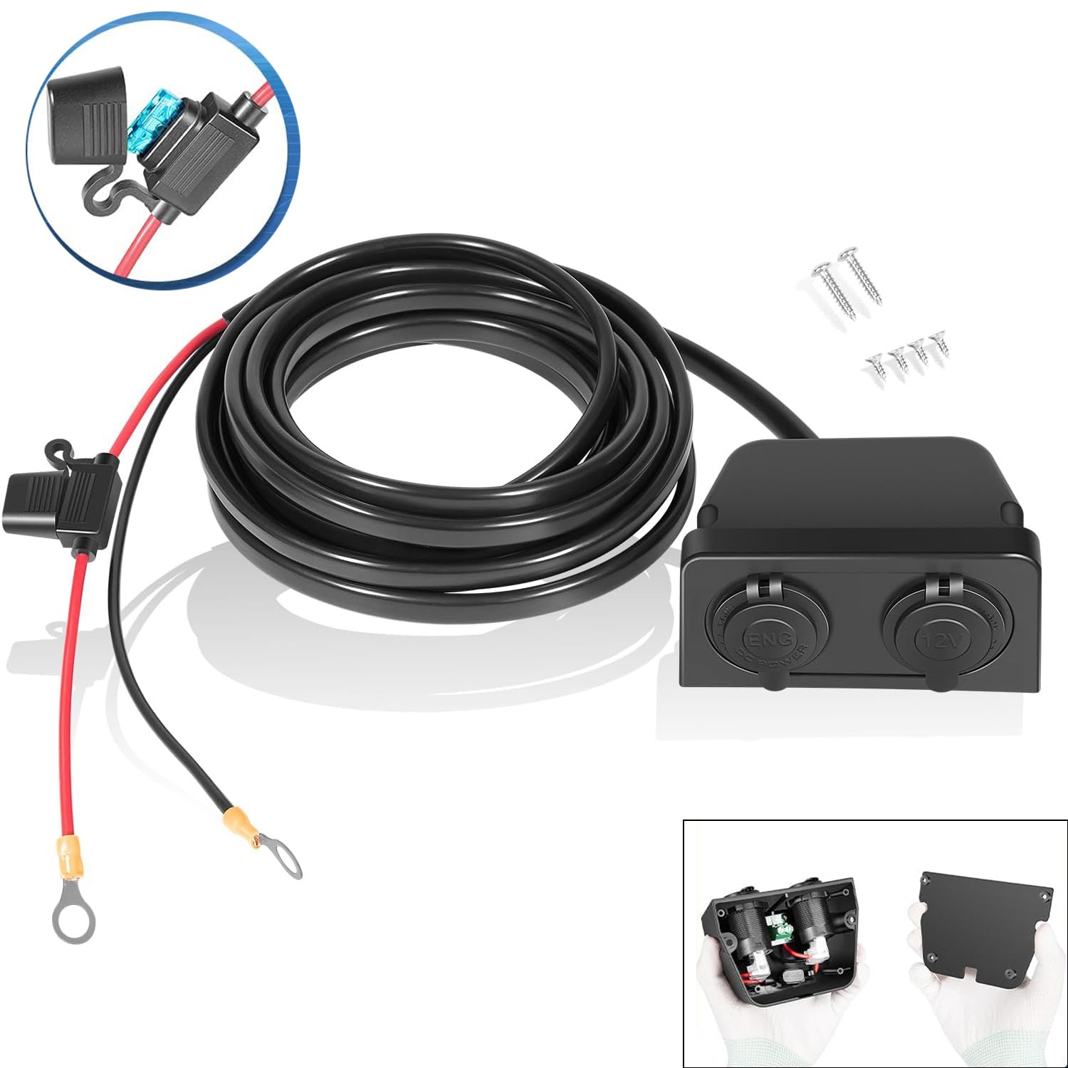 Replace for Dometic HWK-DC Hardwiring Kits DC for RV/Vehicle Power Supply, Black