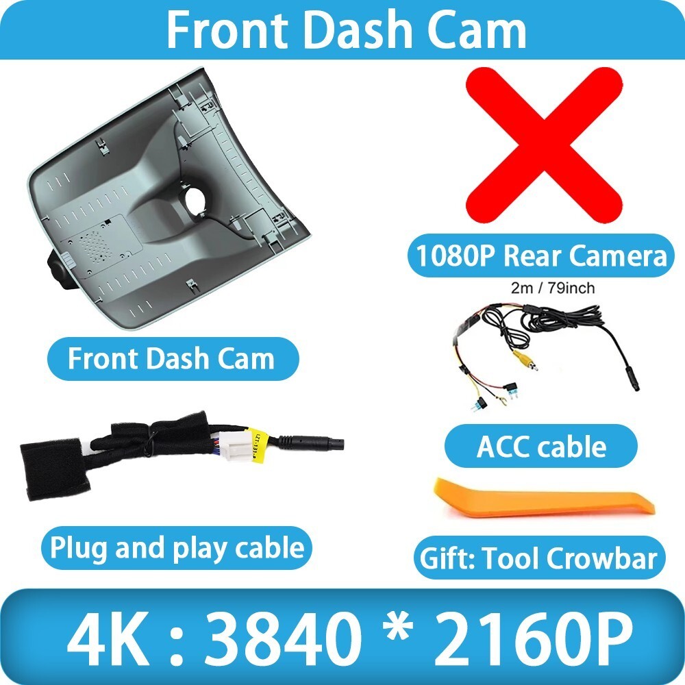 4K 2160P Wifi DVR Dash Cam Camera for Honda Odyssey RC1 RC2 RC4 2023 2024 -25 26
