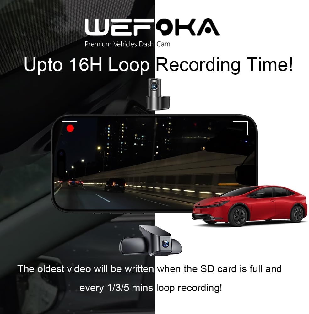 F10Pro 4K Dash Cam for Toyota Prius 2023–2025 (XW60) WiFi & App Control, 128GB