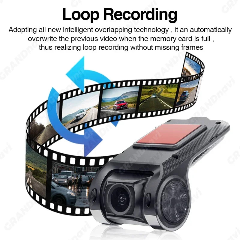 Grandnavi HD Car DVR Dash Cam ADAS Video 720P USB TF Card 16G 32G Auto Recorder