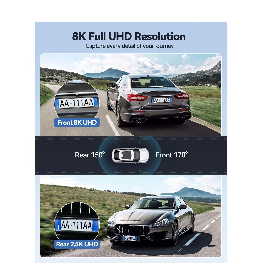 Dash Cam Front and Rear Ultra HD 8K Dash Camera for Cars Dash Cam – NEW