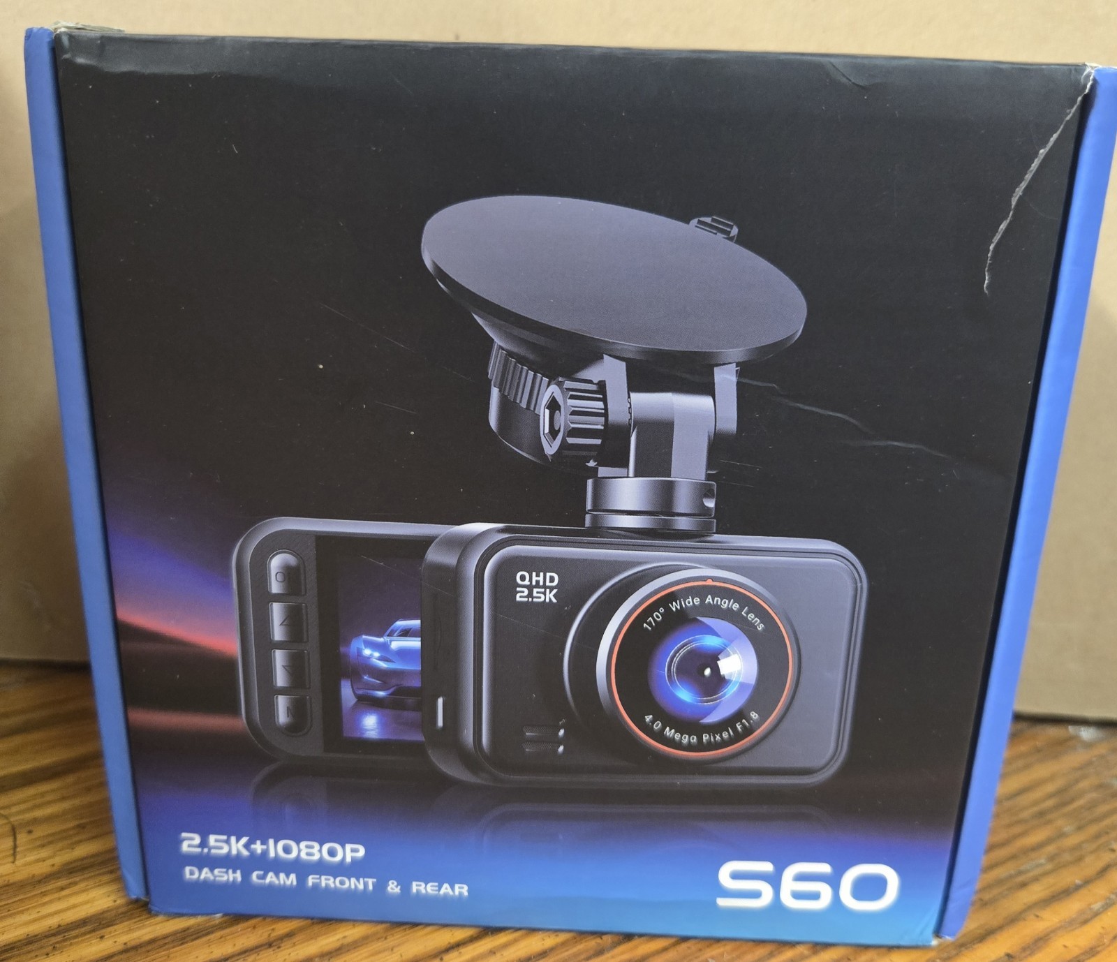 E-YEEGER S60 Dual Dash Cam Front and Rear 2.5K 1440P Car Camera WiFi 32GB HD NEW
