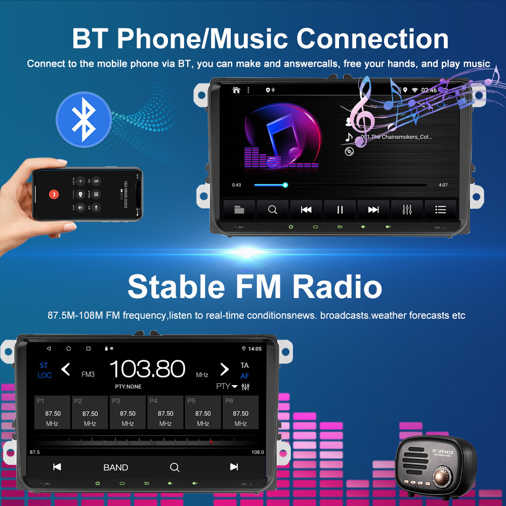 6+128G For Volkswagen Polo 10-14 Apple CarPlay Android auto head unit Car radio