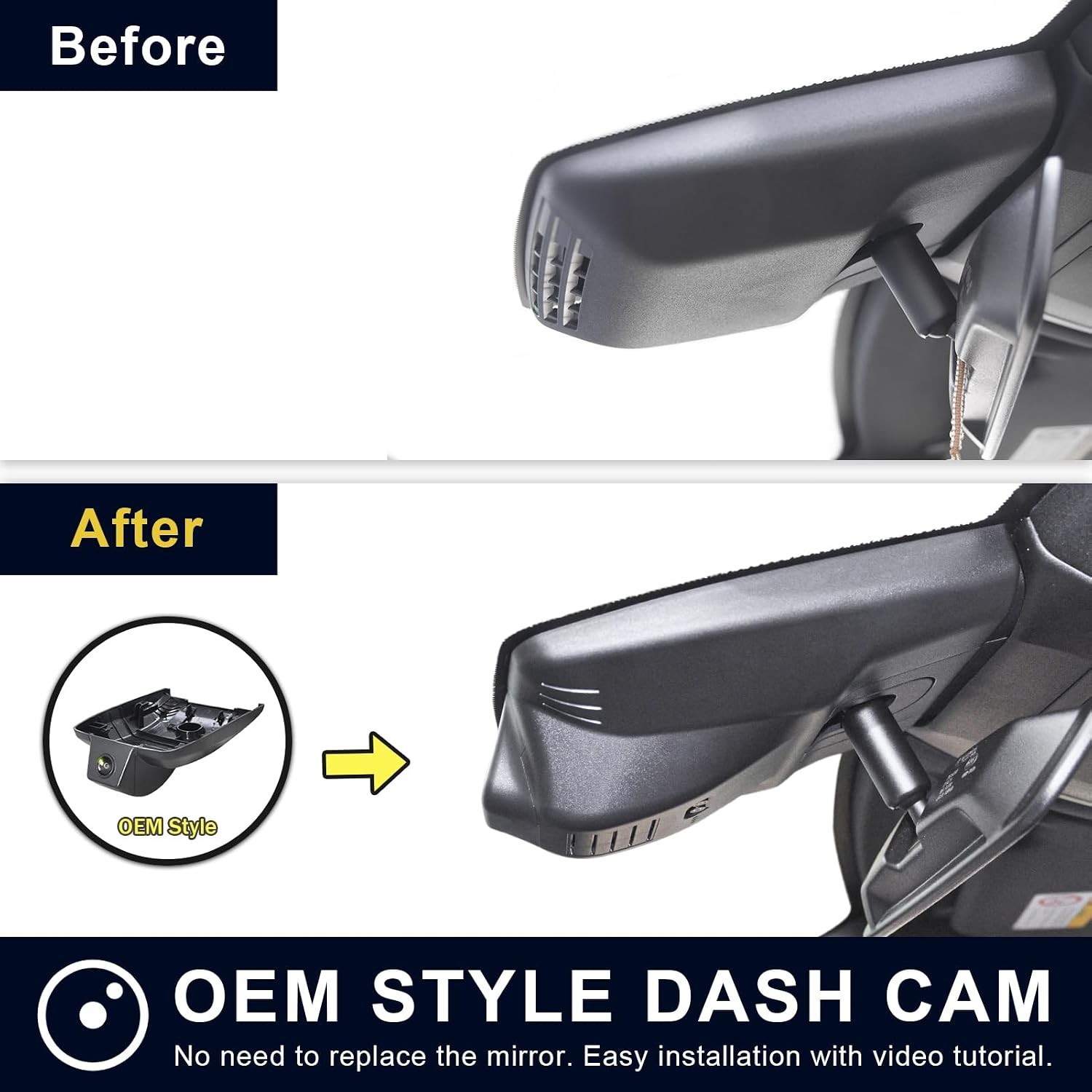 4K Front + 1080P Rear HDR Dash Cam for Lexus RX 2023-2026 350 350h 450h 500h OEM