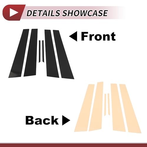 6 Pcs Door Pillar Window Trim for Cadillac CTS 2002-2007 Front Rear Left Black