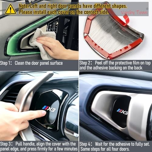 Car Inner Door Handle Panel Covers for BMW X3 2025-2026 X3 Titanium Black