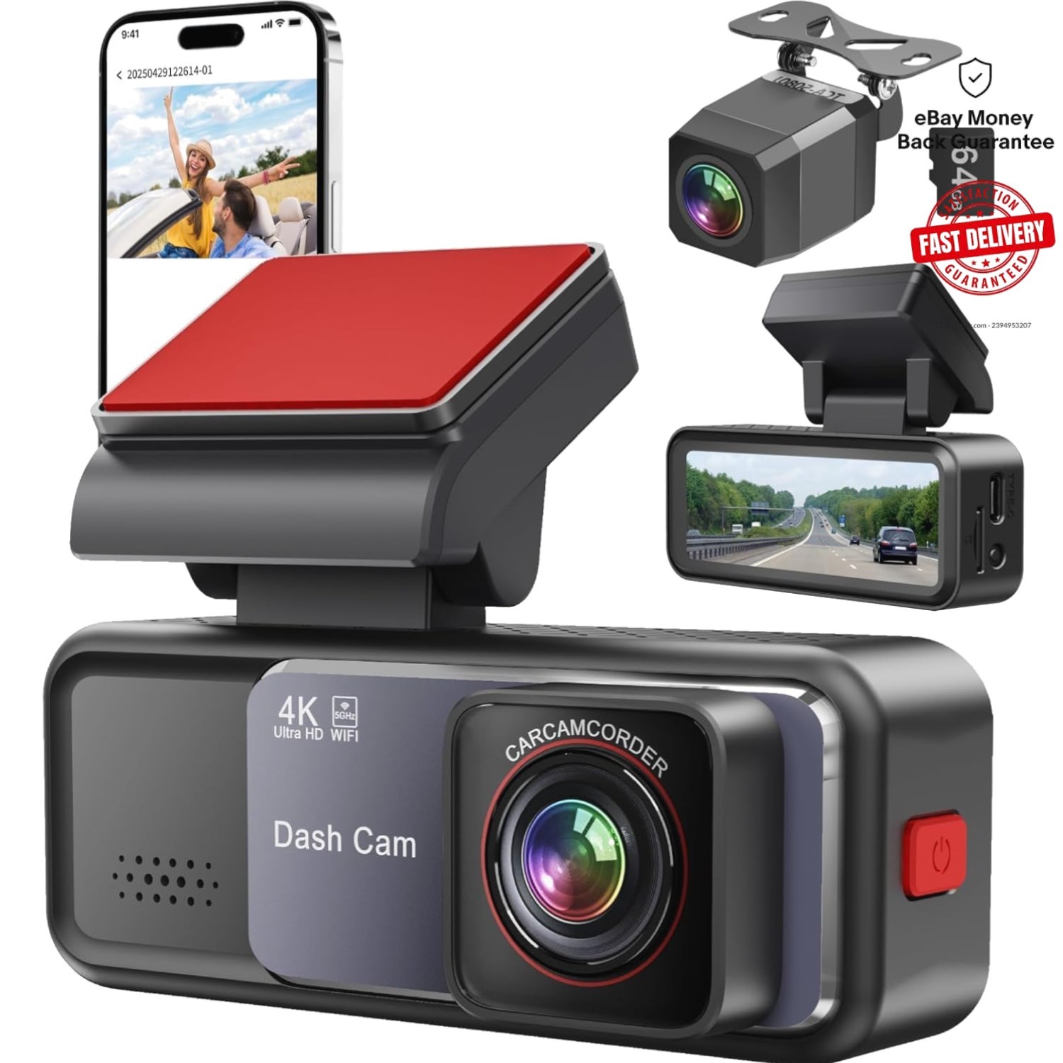 Complete Car Safety Solution: 4K+2K Dash Cam with Night Vision & Parking Mode