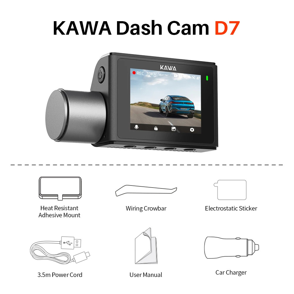 4K Front and Rear Dash cam D7,Video Recorder 4K WiFi6 Car Camera,DVR Tiny Rear