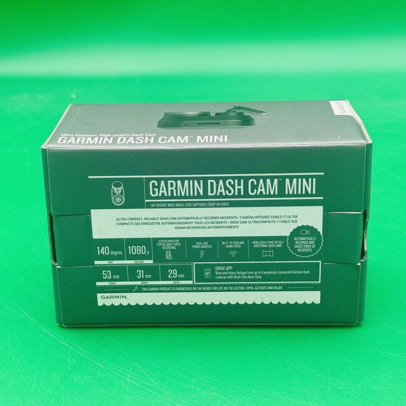 Garmin Dash Cam Mini 1080p HD Dashboard Camera Complete Open Box w/ Charger
