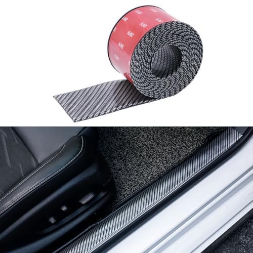 Car Door Sill Protector,2 in x 118 in Anti-Scratch Car Door Carbon Fibre black