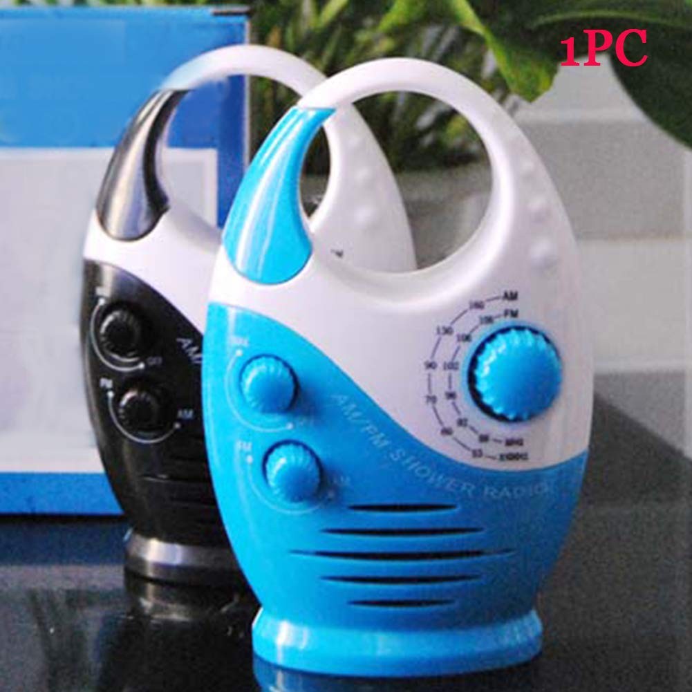 Waterproof Shower Radio, Splash Proof AM/FM Radio with Top Handle for Bathroom O