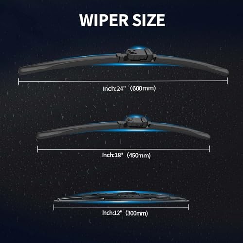 Front and Rear Windshield Wiper Blades, 3 Pcs Front 2018-2023 For Chevy Equinox