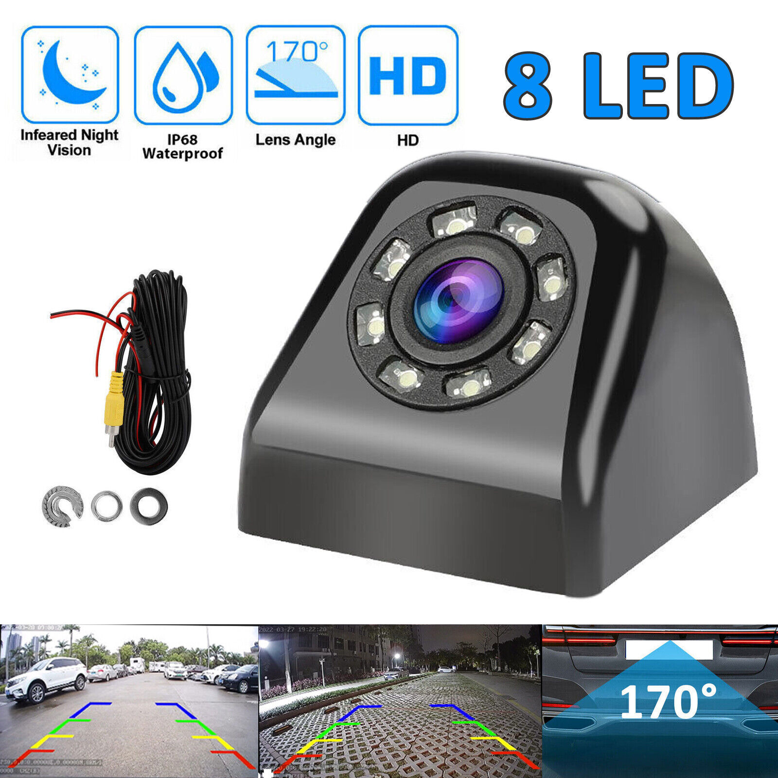 170° Car Rear View Reverse Camera Parking Backup Cam Waterproof HD Night Vision