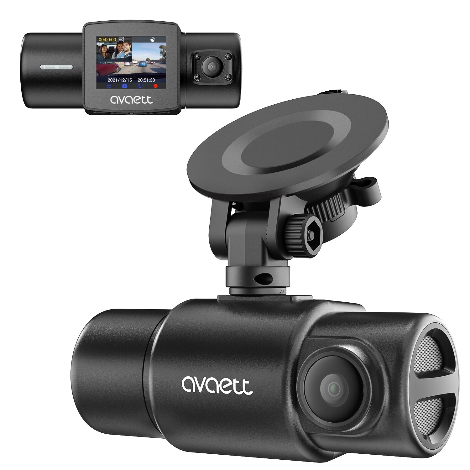 Avaett Car Dash Cam, Wi-Fi Dashboard Camera Recorder Front and Rear FHD 1080P