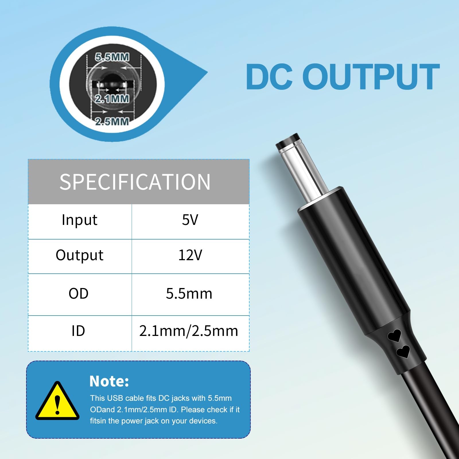 Baby Car Camera Cable USB 5V To DC5521 To USB 12V Power Spring Cable Adapter