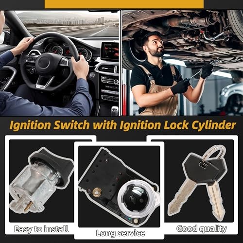 Ignition Switch with Ignition Lock Cylinder Fits for Grand Cherokee 1997-1998