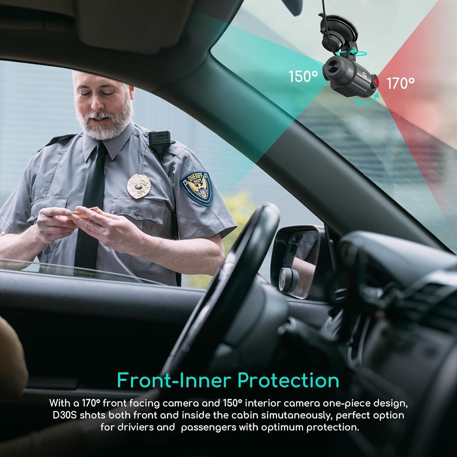 COOAU 4K Dash Camera Front and Rear Dash Cam Built-In WiFi & GPS Parking Mode