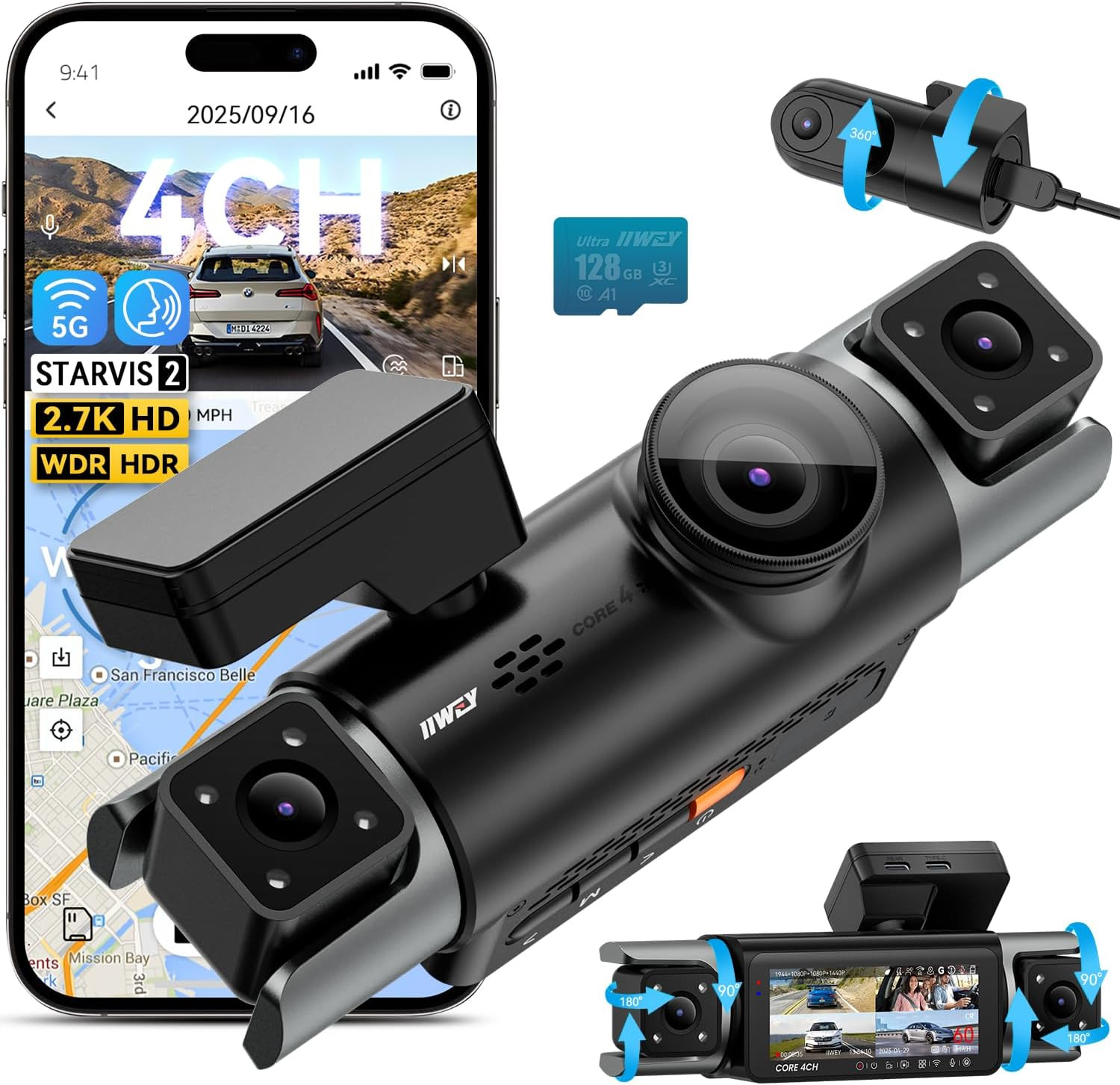 C4 PRO 4-CH Dash Cam & CPL Filter