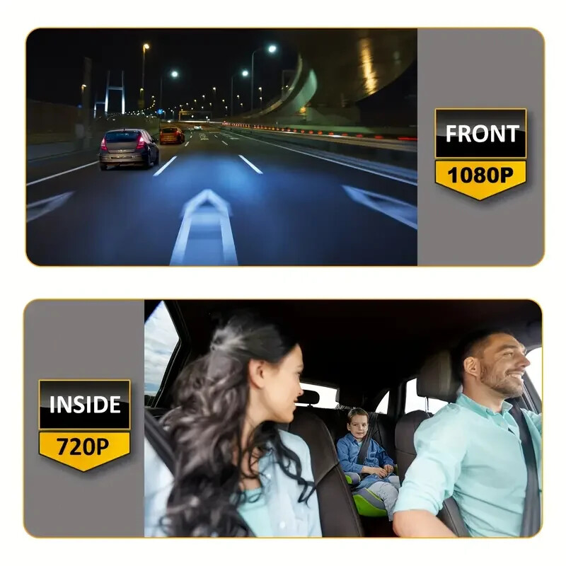 dual camera,Dash Cam for cars,Front And Inside,car camera with IR Night Vision