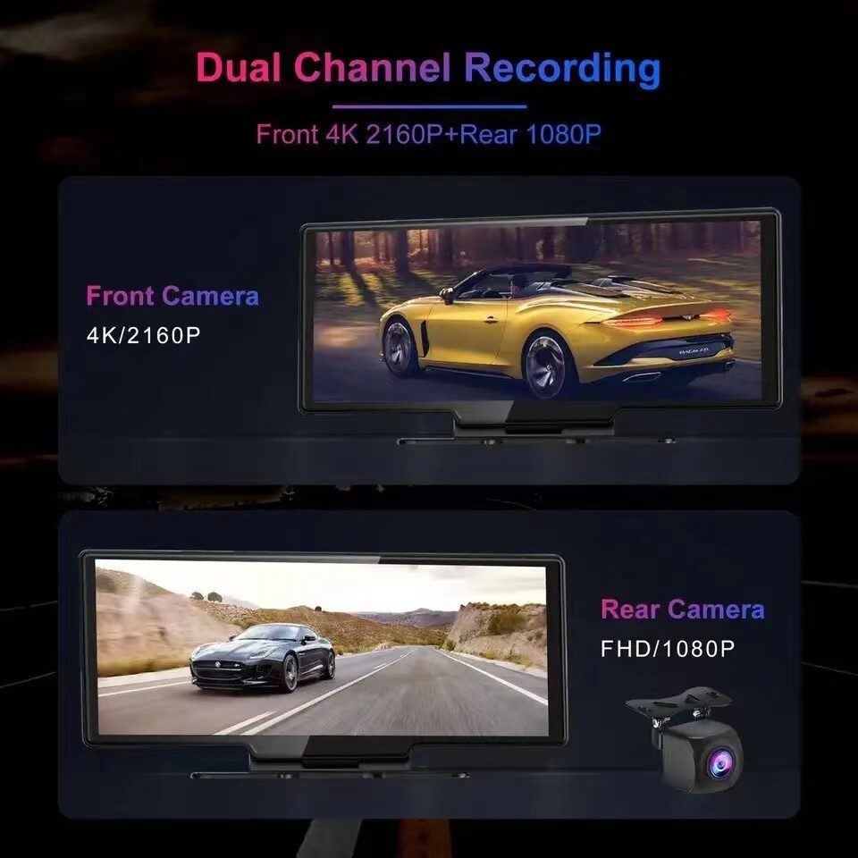 Car Dash Cam Carplay Camera WIFI Android Auto HD DVR GPS Recorder Night Vision
