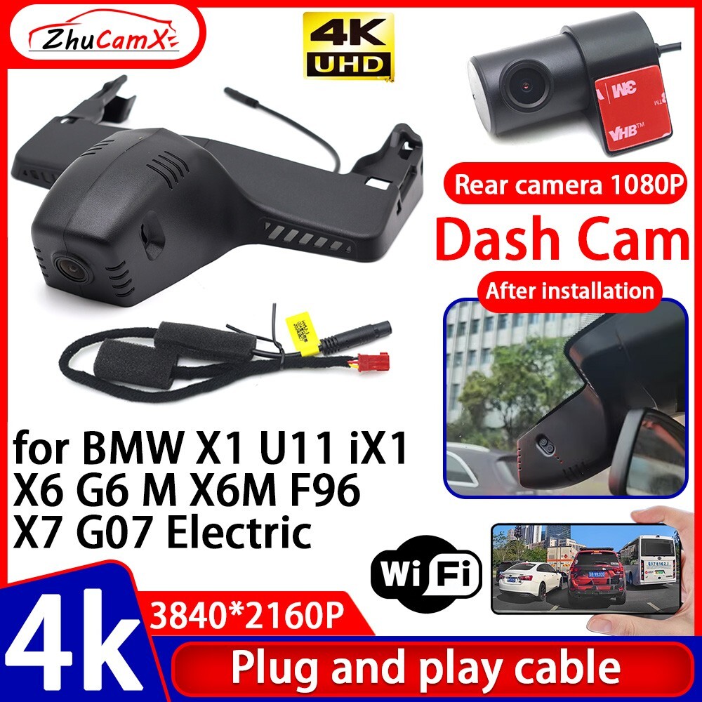 4K Wifi DVR Dash Cam Camera for BMW X1 U11 iX1 X6 G6 M X6M F96 X7 G07 Electric