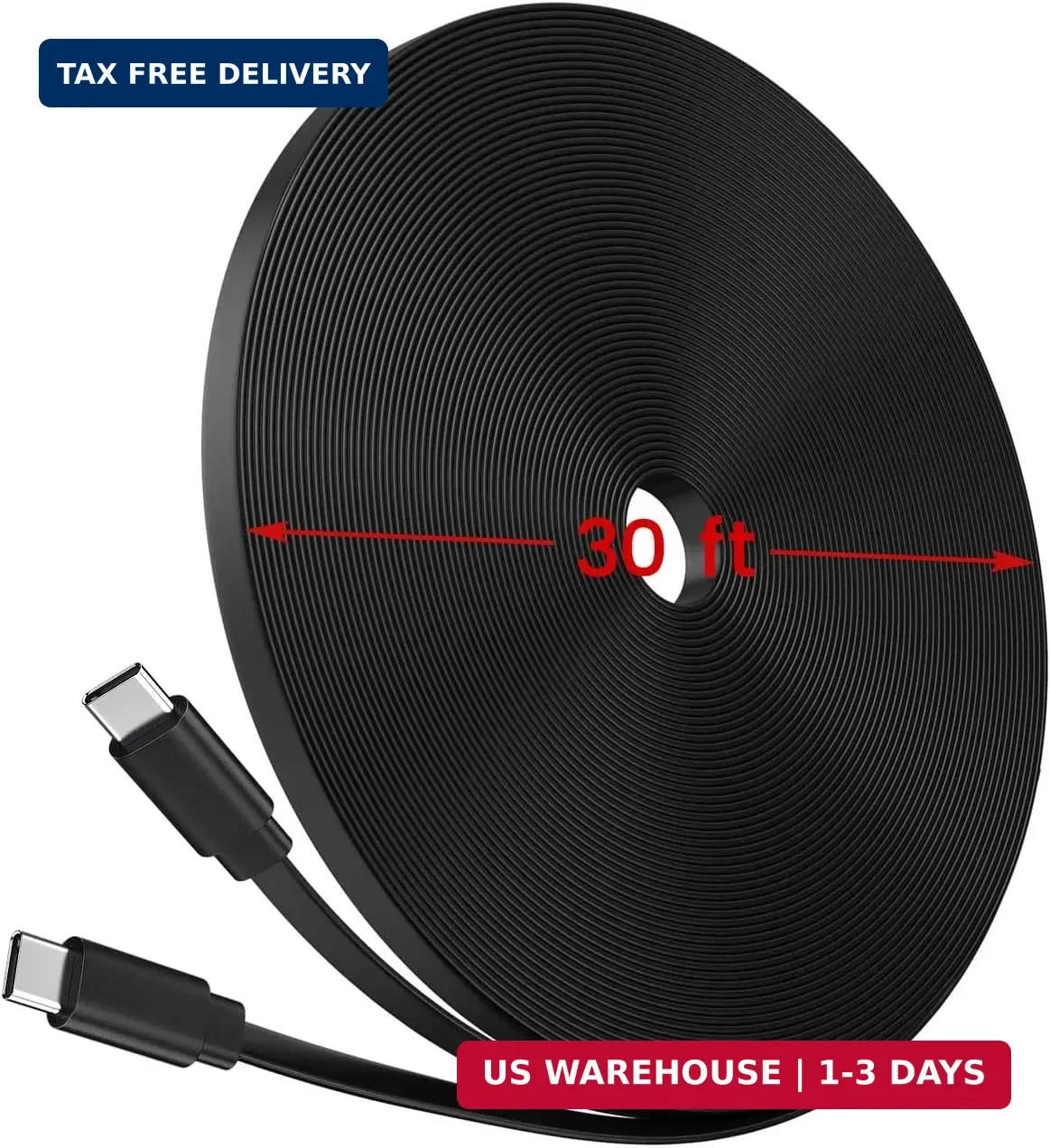 30 ft USB C Cable for Rove R2-4K Dual Dash Cam, Power Cord for Rove Car Dashboar