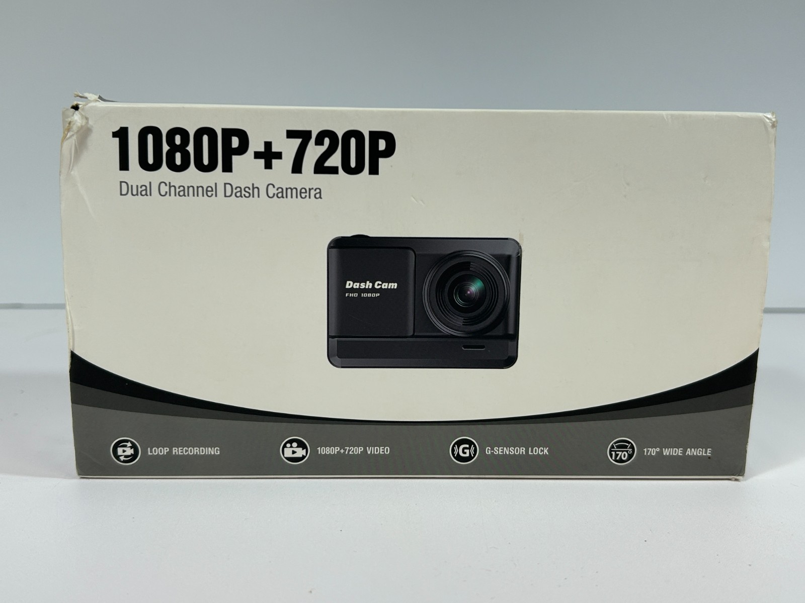 Dual Channel Dash Cam 1080p + 720p -Open Box
