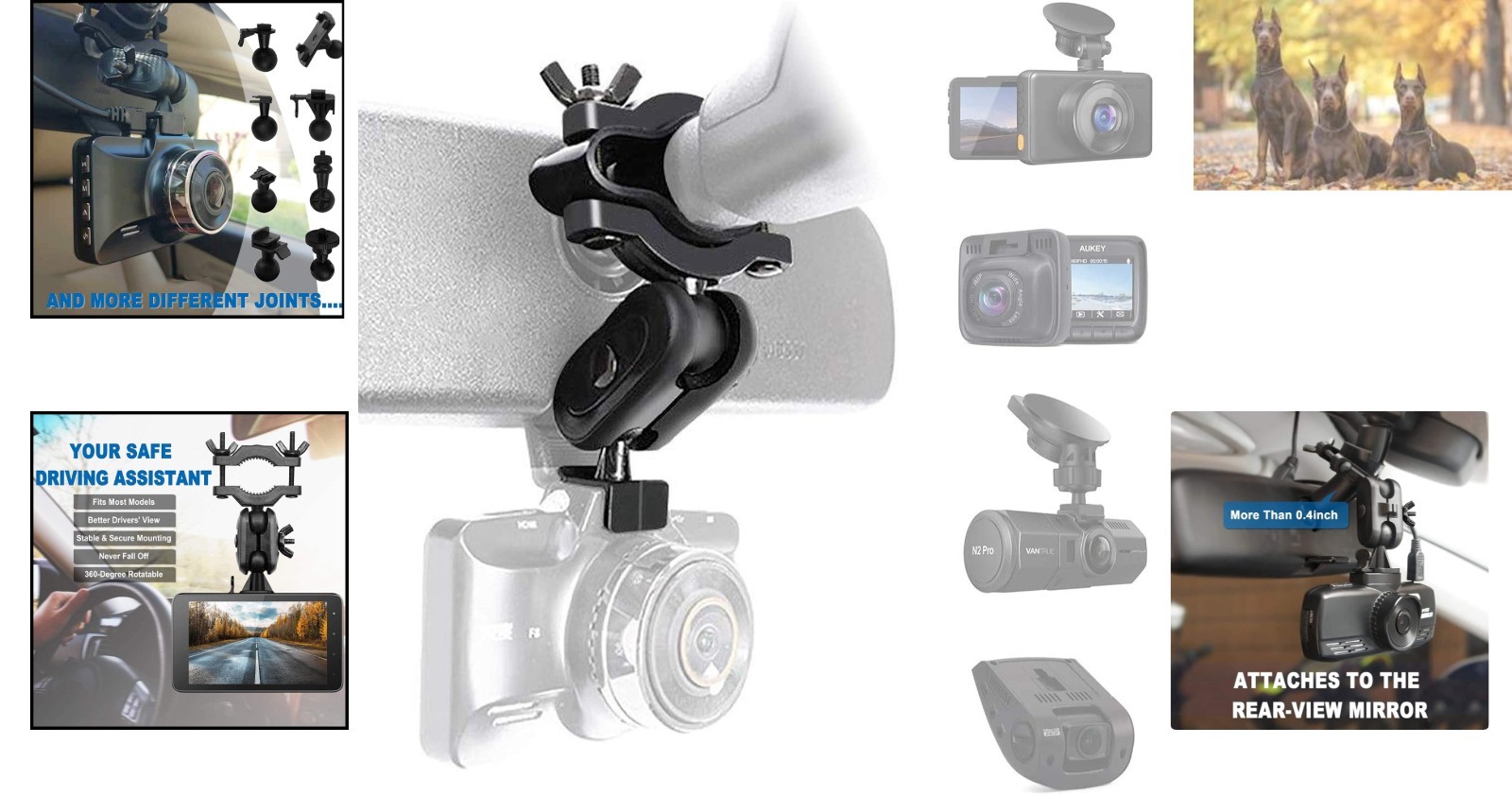 Compact Universal Dash Cam Mount Kit – Easy Installation & Anti-Skidding Design