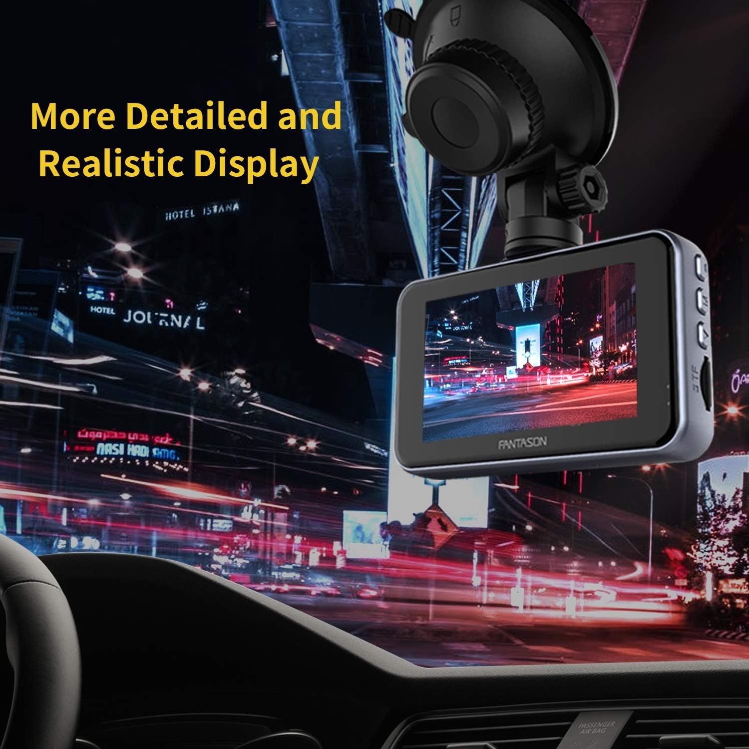 FANTASON 1080P FHD 3″ LCD Car Dash Camera Recorder Night Vision Motion Detection