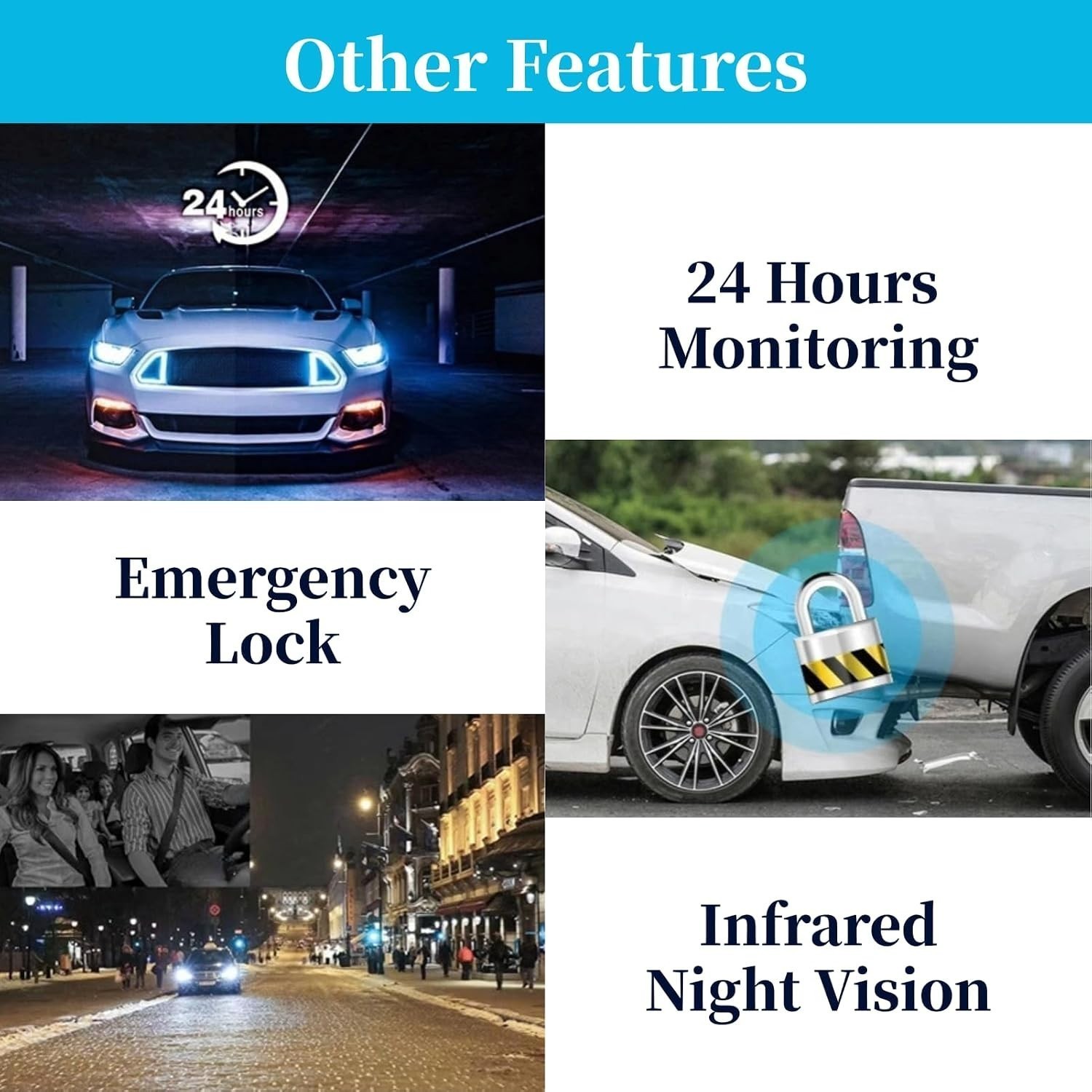 3 Channel 1080P Dash Cam Front Rear Inside DVR G-Sensor Loop Record 32GB Card