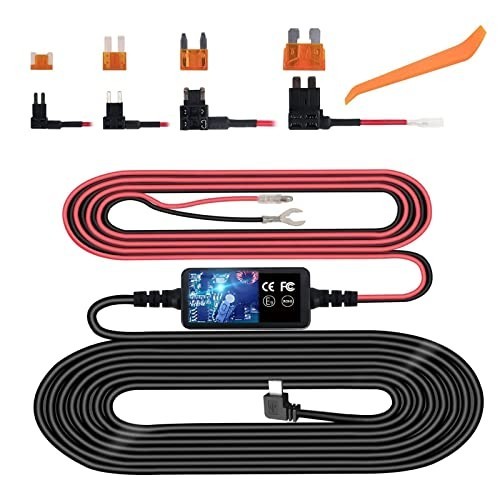 Hardwire Kit for Dash Cam, USB C Power Cord 12V-24V to 5V, 11.5ft with Fuse Tap