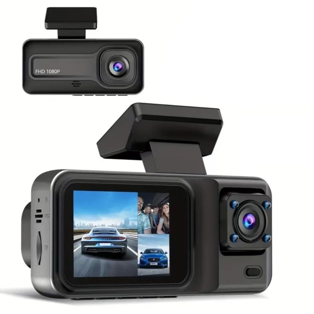 Dash Cam Front Rear 1080P DVR, with 2/3 Cameras Front (& Inside)& Rear Camera…