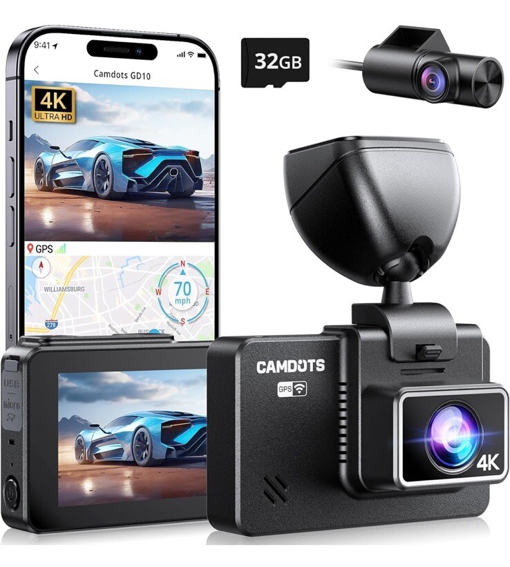 4K Dash Cam Front and Rear 3″ IPS Touchscreen Front 4K/2.5K Rear 1080P Dual D