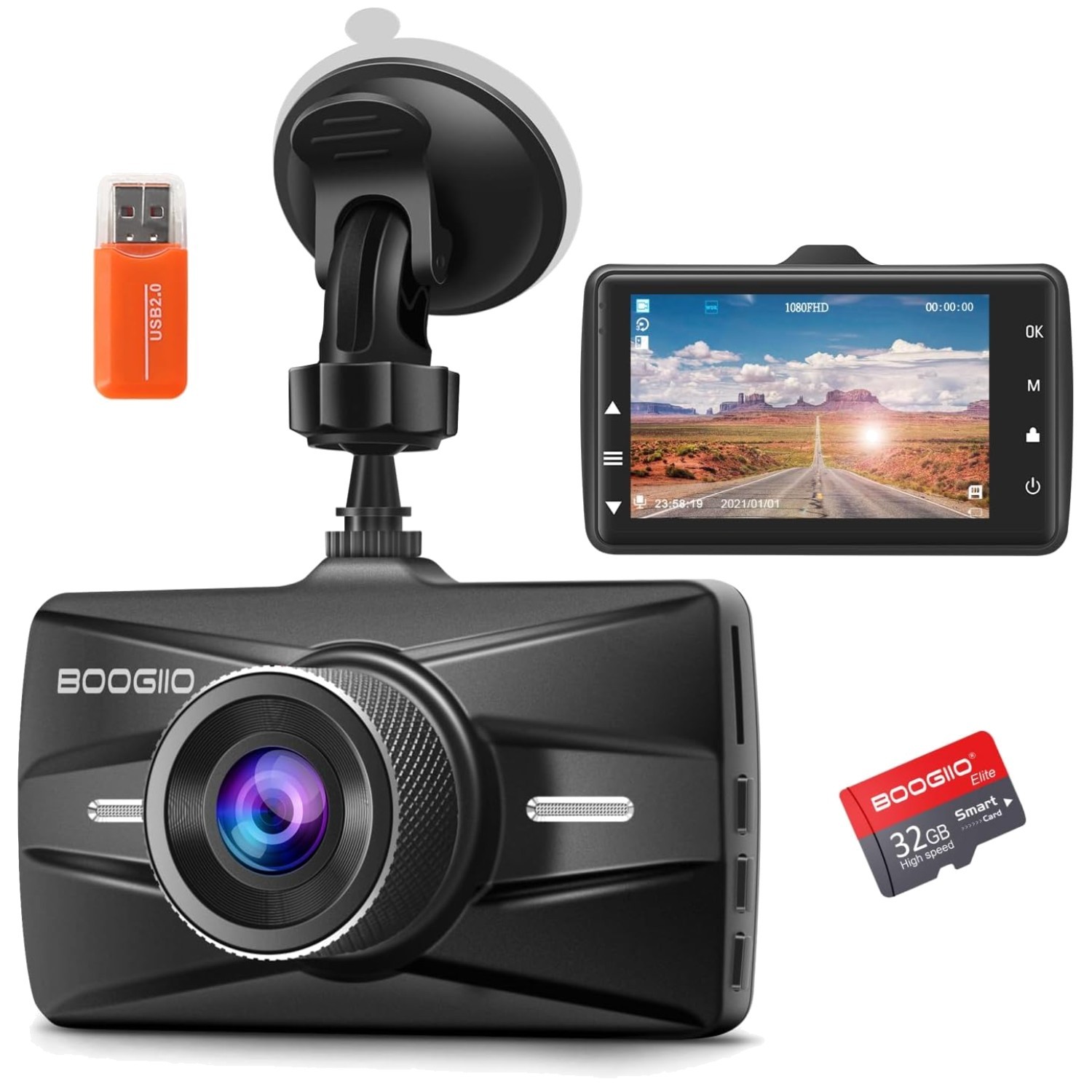 2022 Dash Cam 1080P Full HD 3” IPS Screen 170° Wide Angle