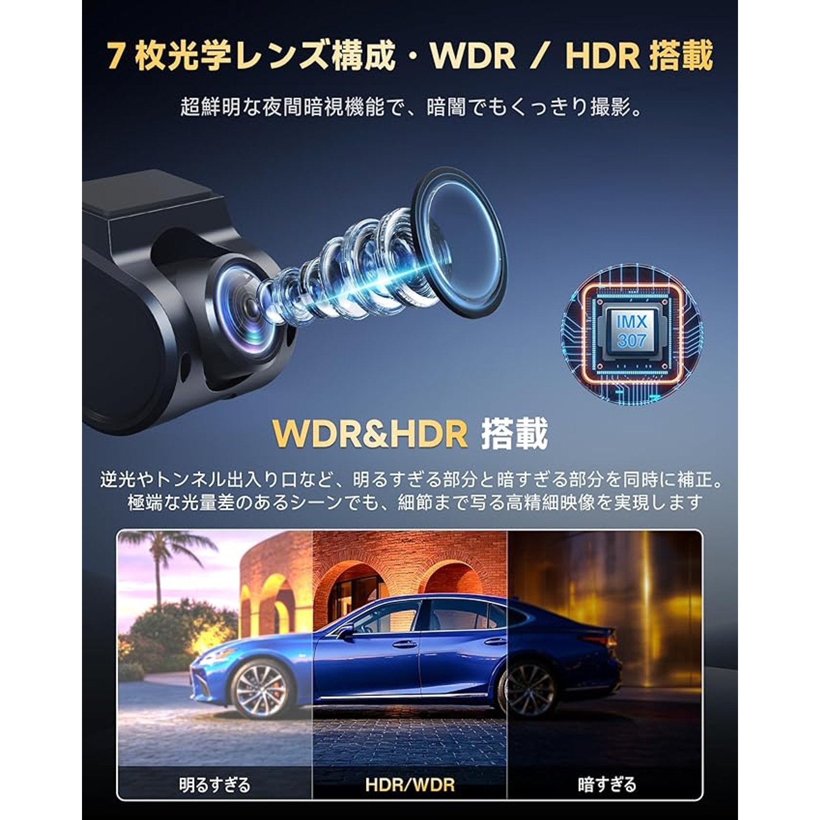 AUTO-VOX T9 Max Mirror Dash Cam Front Rear GPS Parking Monitor supercapacitor
