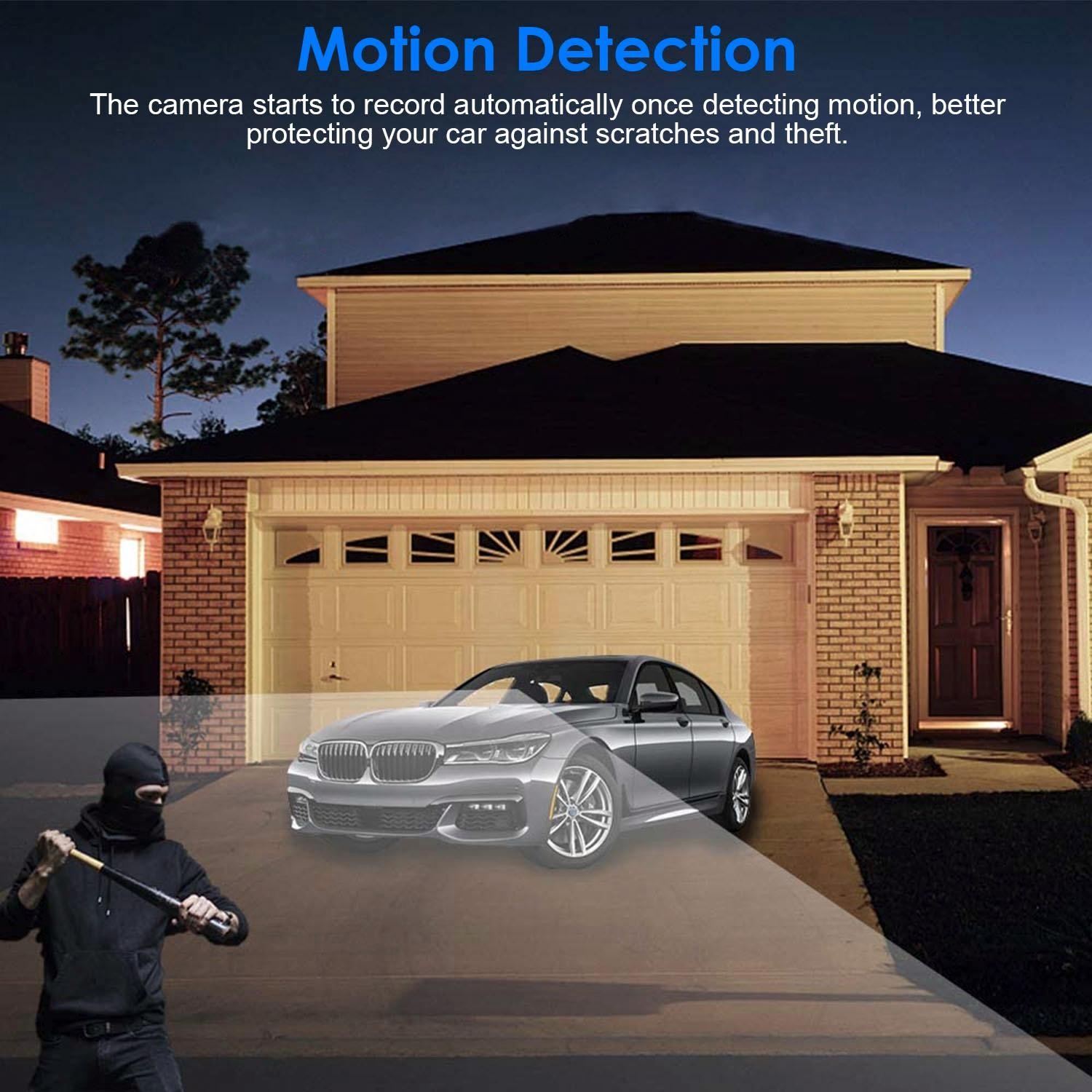 1080P Dual Lens Dash Cam Vehicle Driving Recorder Car DVR w/ WiFi GPS G-Sensor