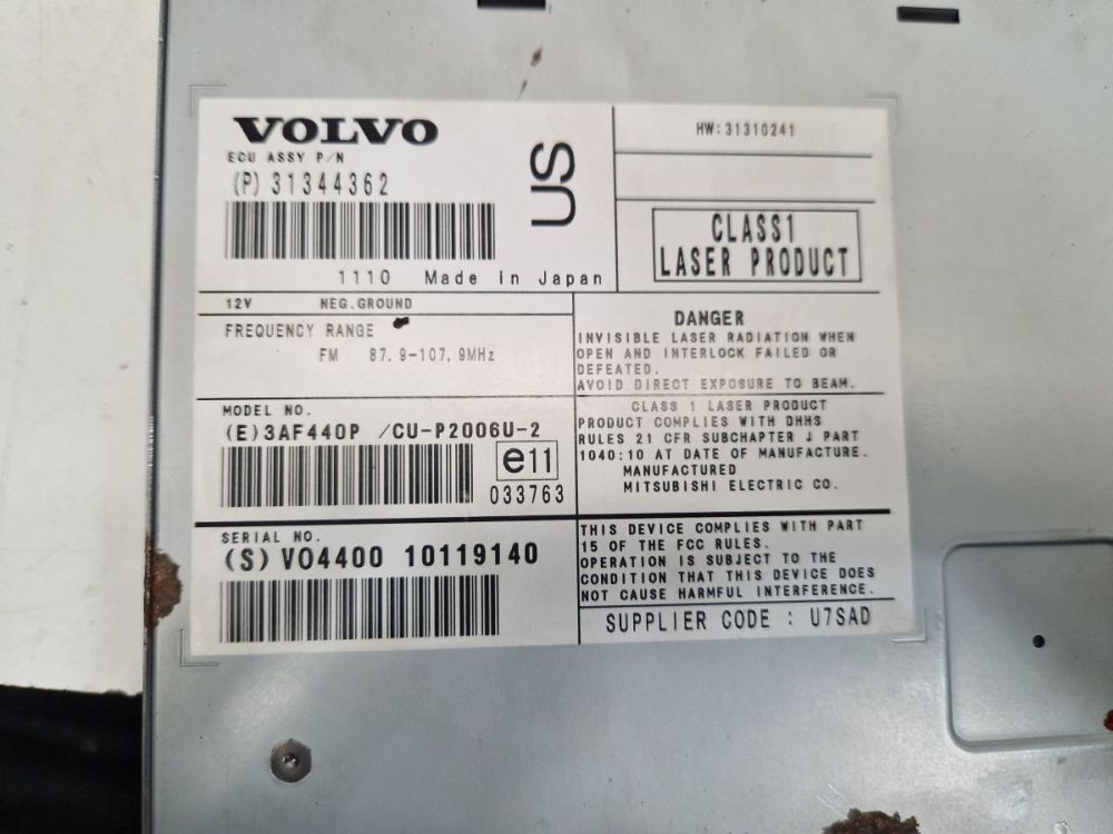 Multimedia DVD Player Fits VOLVO XC90 I (275) 3.2 4WD 31344362