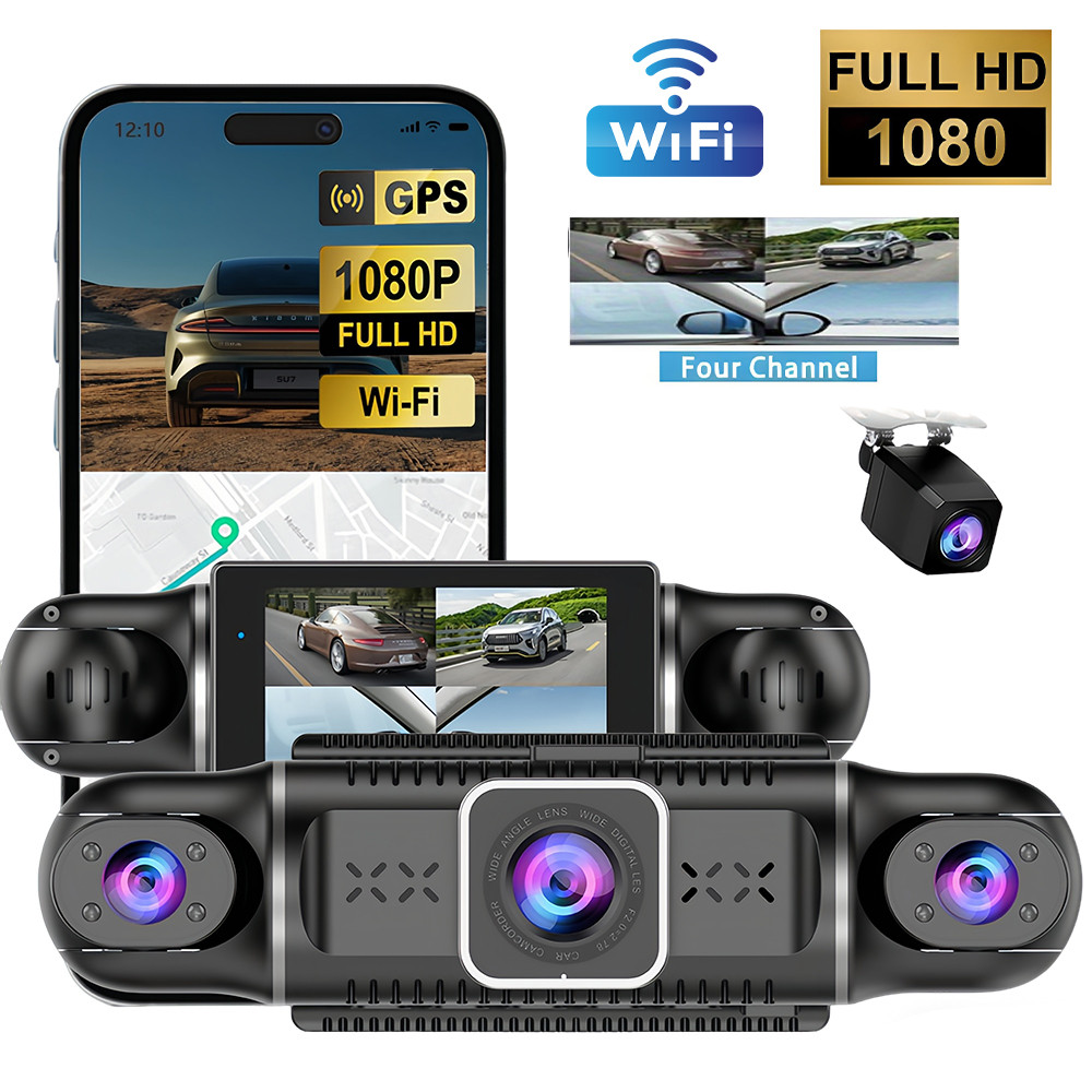 4K 3″IN Dash Cam Car Front Rear Left Right Four Dash Camera Night Vision IPS US