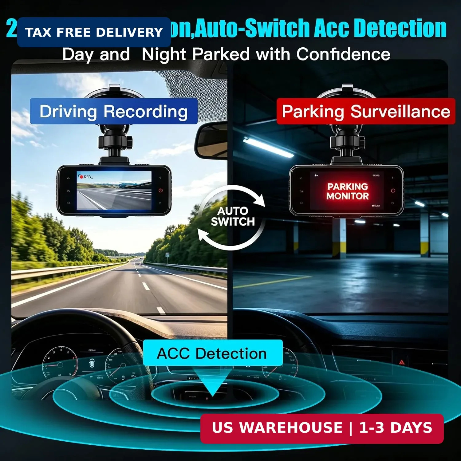USB-C Dash Cam Hardwire Kit with Acc Detection, LED Display, 4-Level Adjustable