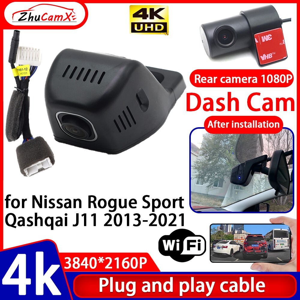 4K 2160P Wifi DVR Dash Cam Camera for Nissan Rogue Sport Qashqai J11 2013-2021
