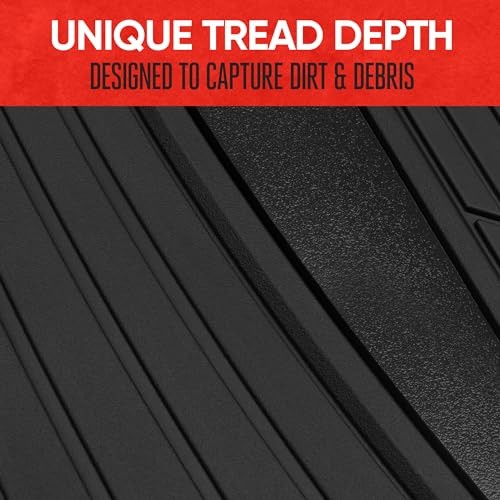 Rubber Car Floor Mats – Durable, All Weather Protection – Black & Gloss Black