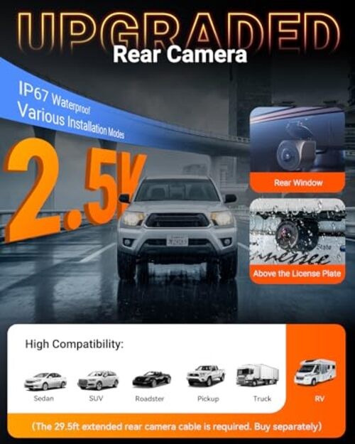 N4S 3 Channel Dash Cam for Delivery &Cargo Vans, 2.7K+1440P+1440P Vantrue N4S