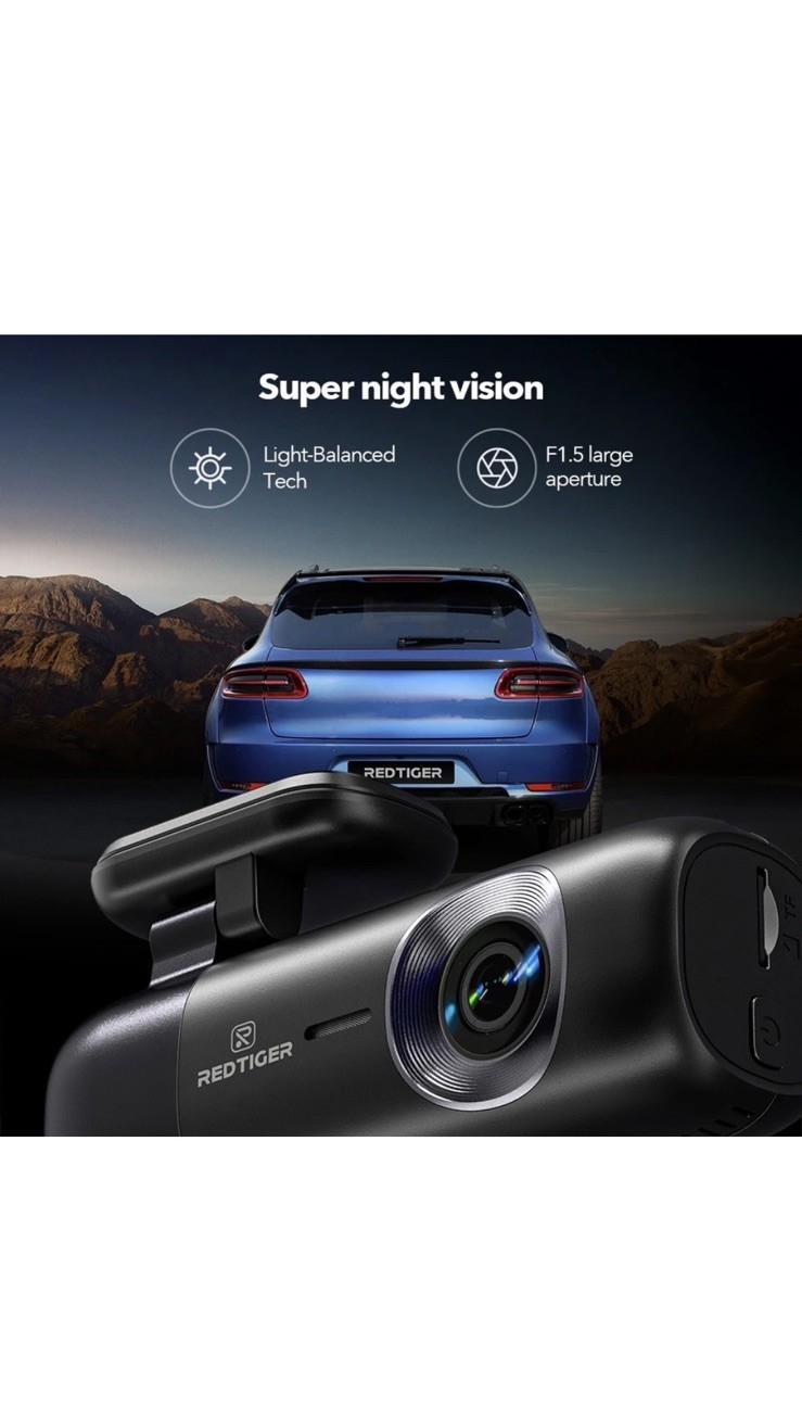 REDTIGER F9 4K Dash Cam Front Rear Dash Camera WiFi GPS