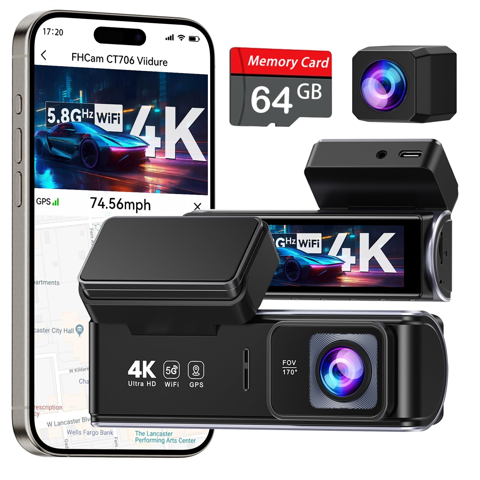 UVVlO Dash Cam Front and Rear – 2026 Upgrade 4k/2k FHD Dash Camera for Cars -…
