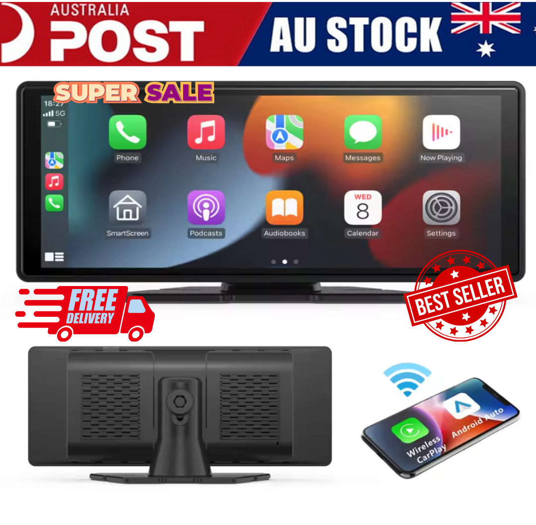 Portable Car Wireless Apple CarPlay Android Auto FM Touch Screen Radio
