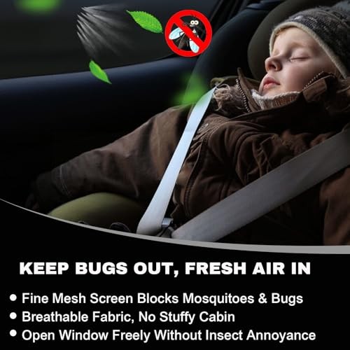 Car Window Shades – Upgrade Double Mesh Car Side Cover – Rear Window – 2pcs