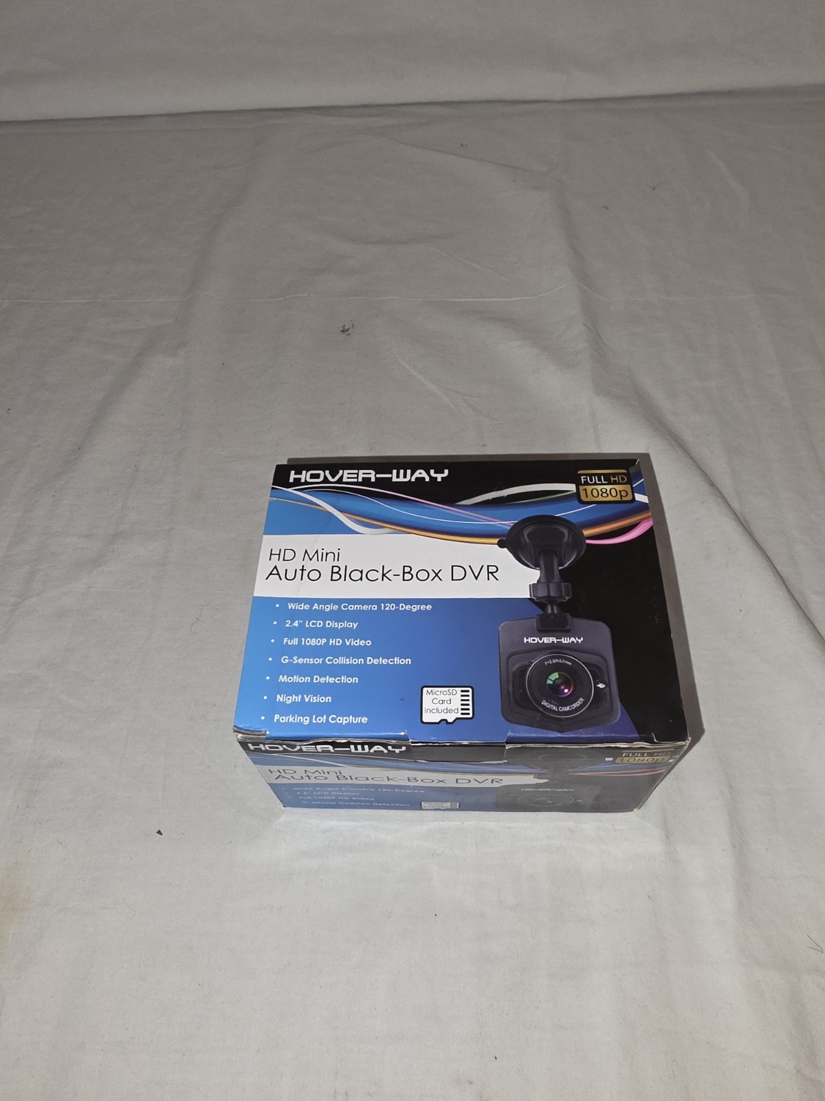 Hover-Way HD Mini Auto Black-Box DVR Dash Camera 1080p 8GB MicroSD Complete